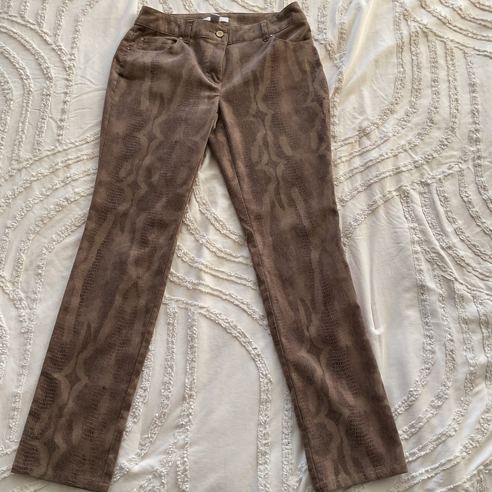 Chico's Brown Snake Print Pants - Picture 2 of 6